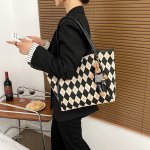 トートバッグ レディース 肩掛け キャンバス 斜めがけ バケツバッグ シンプル ショルダーバッグ 通勤 通学 大容量 かわいい おしゃれ きれいめ カジュアル カバン 秋冬 上品 人気 （1ヶ）