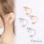 デザインイヤリング 変形フープ 22×25mm（2ヶ）