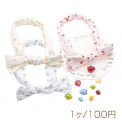 ヘアバンド イチゴと水玉模様 いちご柄 苺 髪飾り 髪留め ヘアゴム ヘアアクセサリー（1ヶ）