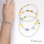 カラービーズブレスレット 16cm