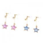 ストーン×星のエポチャームの樹脂ノンホールピアス