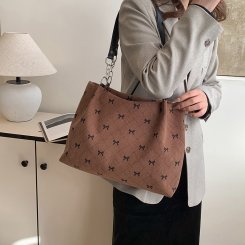 大容量 レディースバッグ トートバッグ ショッピングバッグ コーデュロイ 通勤バッグ 2way ショルダーバッグ 軽い 軽量 手提げ 肩掛け 大人 実用 旅行（1ヶ）