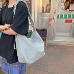 トートバッグ エコバッグ レディース キャンバス ワンショルダートートバッグ バケツバッグ 肩掛け 無地 小さめ カジュアル かわいい 手持ち 通勤バッグ 通学 大学生（1ヶ）