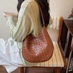 トートバッグ レディース 2way ショルダーバッグ 子母包 通勤 旅行用 頭層牛皮 編み込み シンプルレトロ（1ヶ）