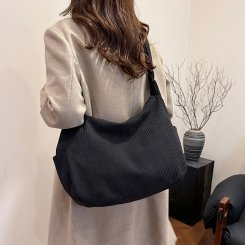 トートバッグ レディース 2way 斜めがけ ショルダーバッグ 大容量 コール天 ファスナー 通勤 通学 文芸 おしゃれ 多機能（1ヶ）