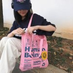 エコ 帆布 生成 トートバッグ コットン キャンバス プリント ハンドバック 自然 環境に優しい エコバッグ カバン バック 通学 携帯 お買い物 お出かけ（1ヶ）