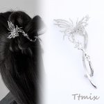 バナナクリップ ヘアピン メタルヘアクリップ 蝶 57×135mm（1ヶ）